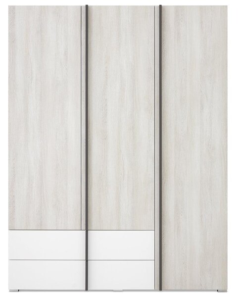 REMO m | šatní skříň RM1 | 150 cm | s policemi a šatní tyčí | dub wilton bílý/bílá lux/antracit