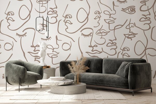 Fototapety Abstraktní tváře, Fototapety černobílé, w04121v1 : uwalls.cz
