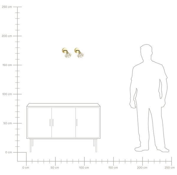 Sada 2 bodových lamp ERMA Zlatá Kov Nastavitelná
