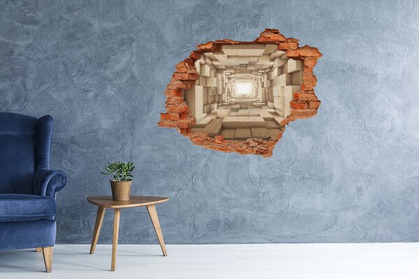 Díra 3D fototapeta nálepka Dřevěný tunel nd-c-33419074