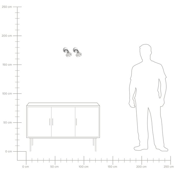 Sada 2 bodových lamp ERMA Stříbrná Kov Nastavitelná
