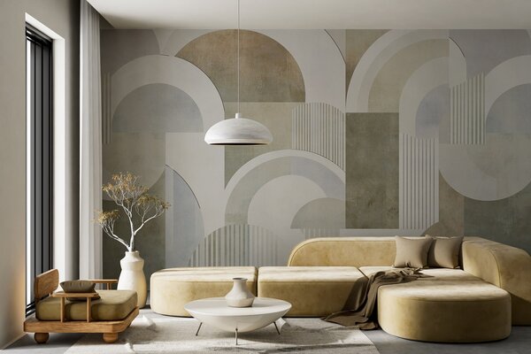 Fototapety Abstraktní geometrie ve stylu art deco s retro efektem, Fototapety abstraktní, w04079 : uwalls.cz