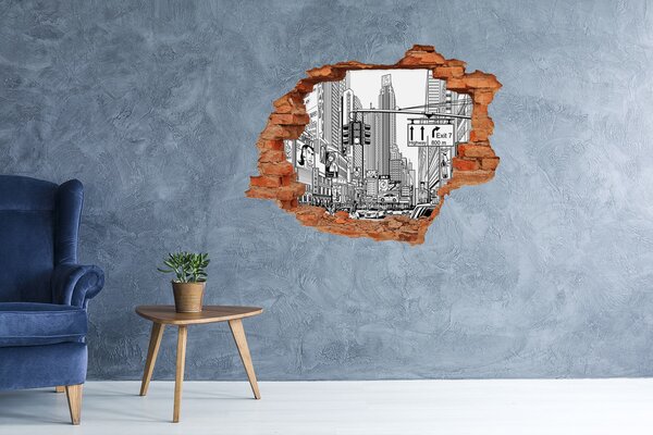 Fototapeta díra na zeď 3D Ulice New York nd-c-39334170