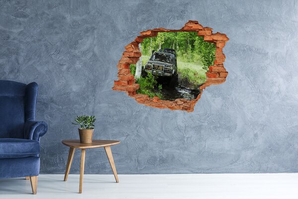 Foto fotografie díra na zeď Jeep v lese nd-c-4134018
