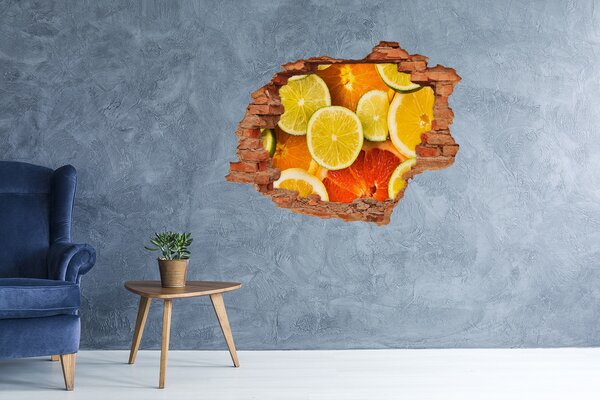 Nálepka 3D díra na zeď Citrusové ovoce nd-c-41404635