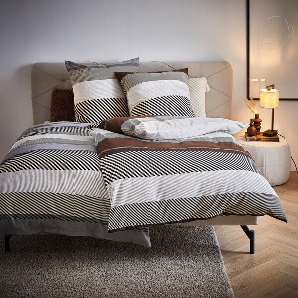 OBOUSTRANNÉ POVLEČENÍ, flanel, šedá, černá, světle šedá, 135/200 cm Esprit - Online Only povlečení, Online Only