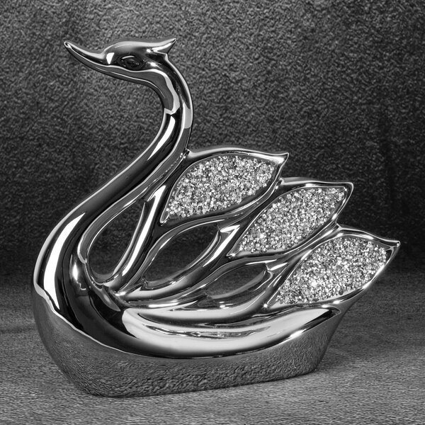 DEKORAČNÍ FIGURKA PALMERU 27X8X26 CM STŘÍBRNÁ