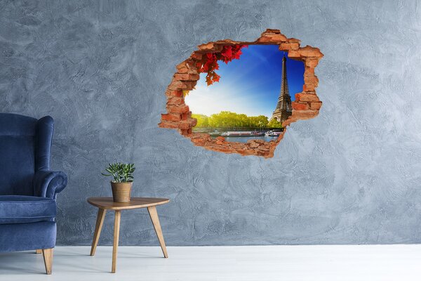 Fototapeta díra na zeď 3D Eiffelova věž Paříž nd-c-44409283