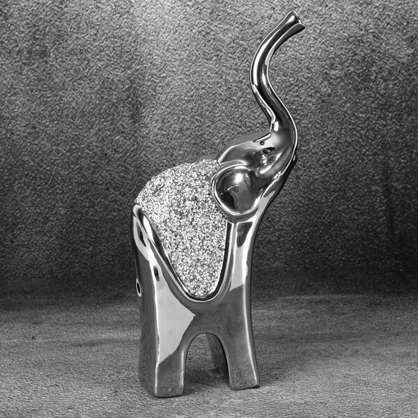 DEKORAČNÍ FIGURKA PALMERU 17X9X34 CM STŘÍBRNÁ