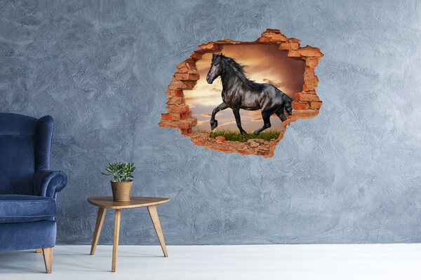 Díra 3D fototapeta na stěnu Cválající kůň nd-c-45203916