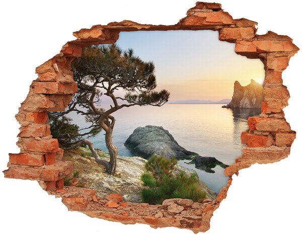 Díra 3D ve zdi nálepka Strom nad mořem nd-c-45630675