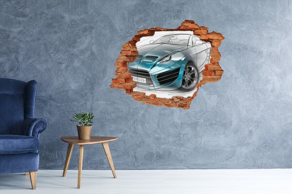 Foto fotografie díra na zeď Náčrt auta nd-c-45334332