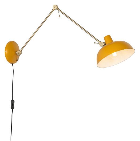 Chytrá nástěnná lampa žlutá s bronzovou vč. Wifi P45 - Milou