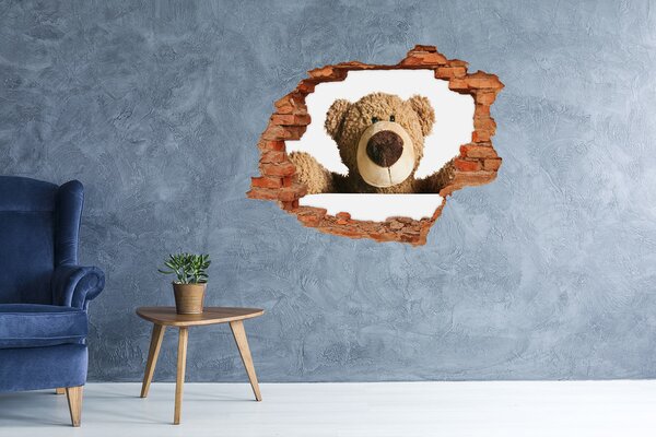 Díra 3D fototapeta na stěnu Plyšový medvídek nd-c-48618838