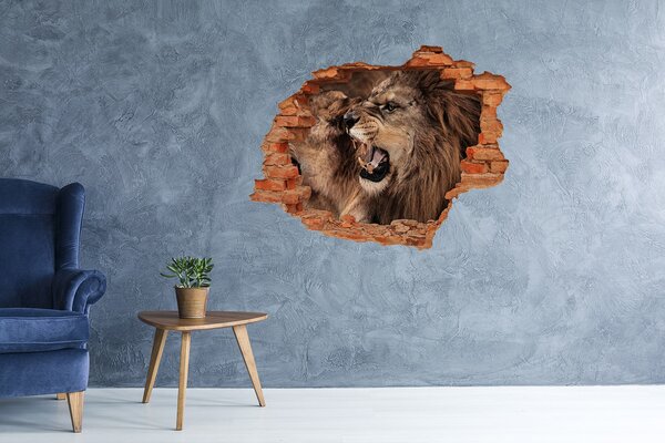Díra 3D fototapeta na stěnu Lvi nd-c-49442251