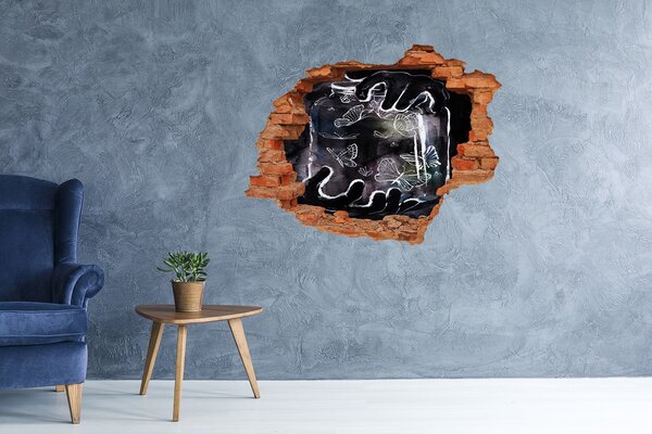 Díra 3D fototapeta nástěnná Motýli ve sklenici nd-c-50622699