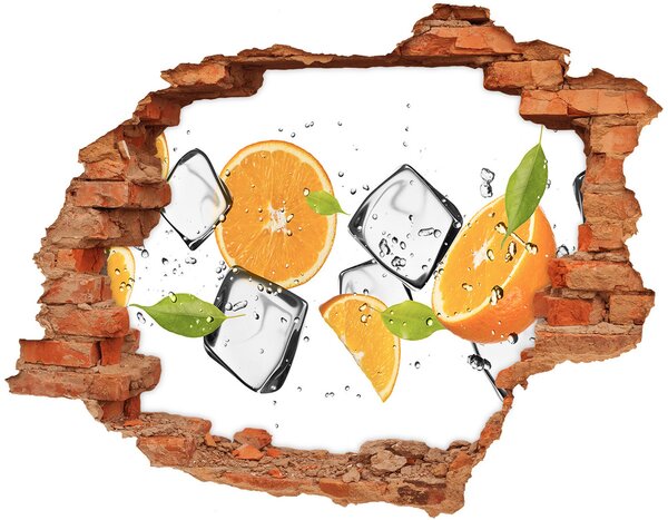 Nálepka 3D díra na zeď Pomeranče s ledem nd-c-50150012