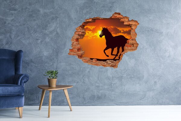 Díra 3D fototapeta na stěnu Kůň západ slunce nd-c-53365535