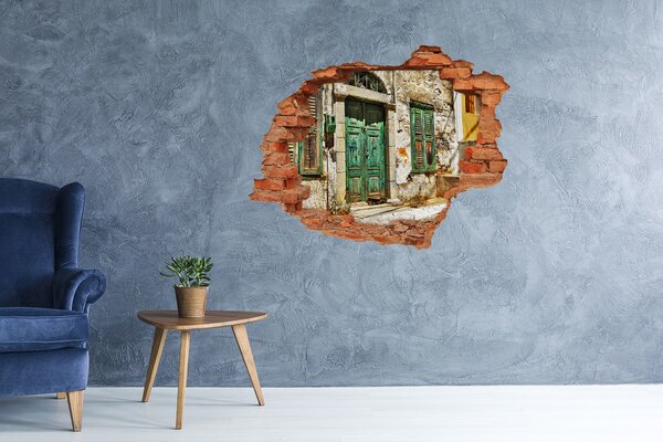 Fototapeta díra na zeď 3D Řecké uličky nd-c-55375364
