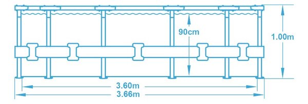 Bestway Steel Pro Max Rattan 3,66 x 1 m 56709