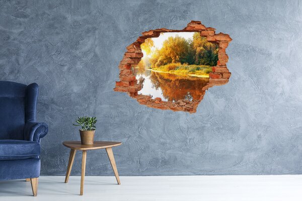 Díra 3D ve zdi na stěnu Řeka podzim nd-c-55244592