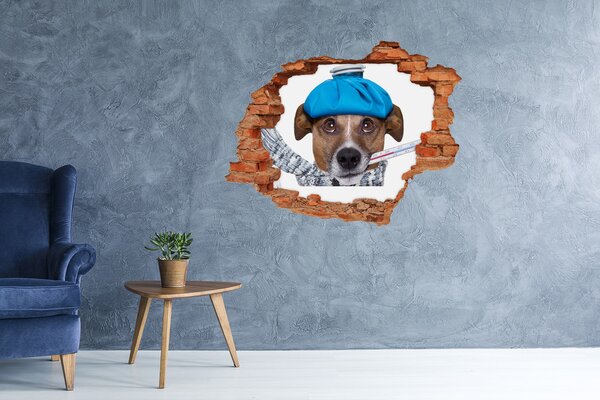 Díra 3D fototapeta na stěnu Nemocný pes nd-c-56627196
