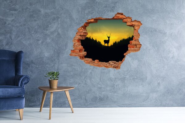 Díra 3D fototapeta na stěnu nálepka Jelen nd-c-58295235
