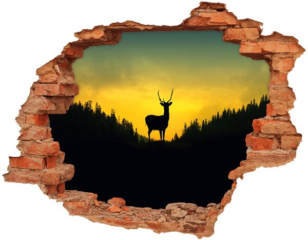 Díra 3D fototapeta na stěnu nálepka Jelen nd-c-58295235