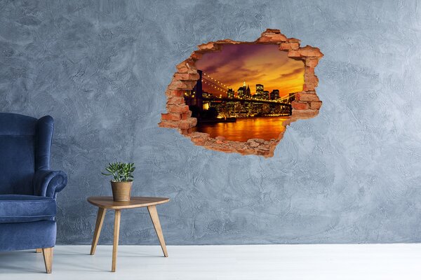 Fototapeta díra na zeď 3D Brooklynský most nd-c-58655402