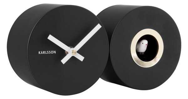 KARLSSON Nástěnné hodiny Duo Cuckoo černá 26 × 13 × 7,2 cm
