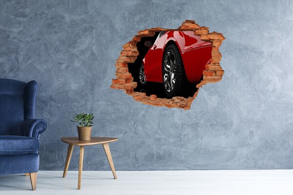 Foto fotografie díra na zeď Červené auto nd-c-60704339