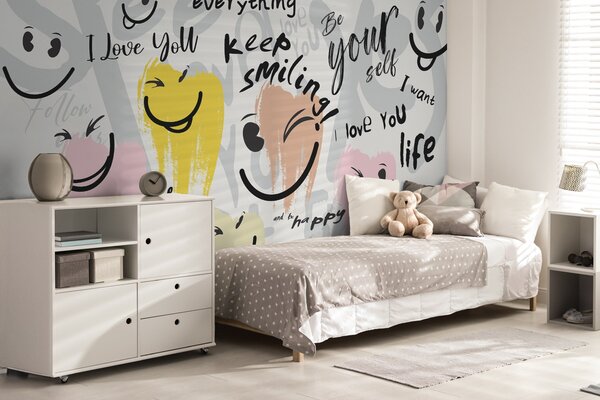 Fototapety Emotikony a nápisy, Fototapety teen room, w04174 : uwalls.cz