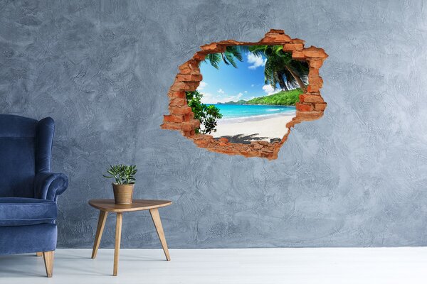 Nálepka fototapeta 3D výhled Seychely pláž nd-c-61515092