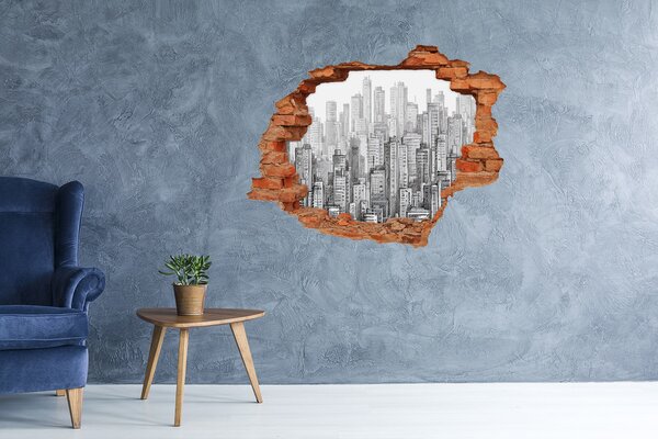 Fototapeta díra na zeď 3D Mrakodrapy nd-c-61772854