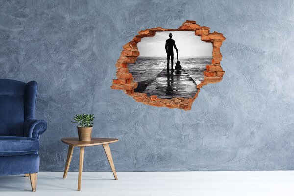 Fototapeta díra na zeď Kytarista na molo nd-c-62321839