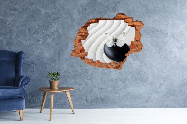 Díra 3D fototapeta nálepka Kámen zen a motýl nd-c-62915953