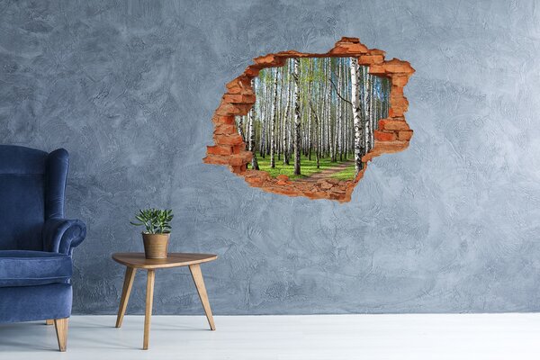 Nálepka fototapeta 3D výhled Břízový les nd-c-64516023