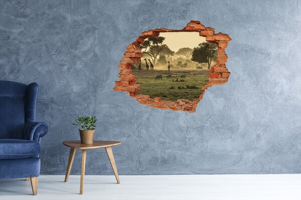 Nálepka fototapeta 3D Žirafy na savaně nd-c-64472028