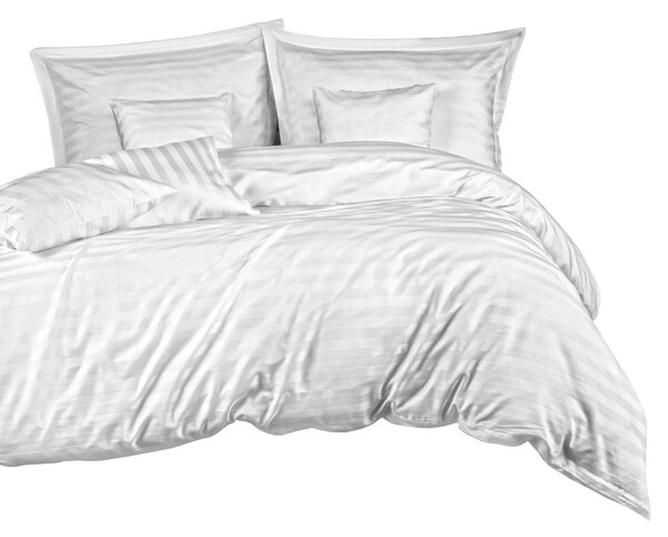 BAMBUSOVÉ LOŽNÍ POVLEČENÍ STRIPE WHITE 180X200 CM, 2 KS 70X80 CM, 4 KS 40X40 CM BÍLÁ