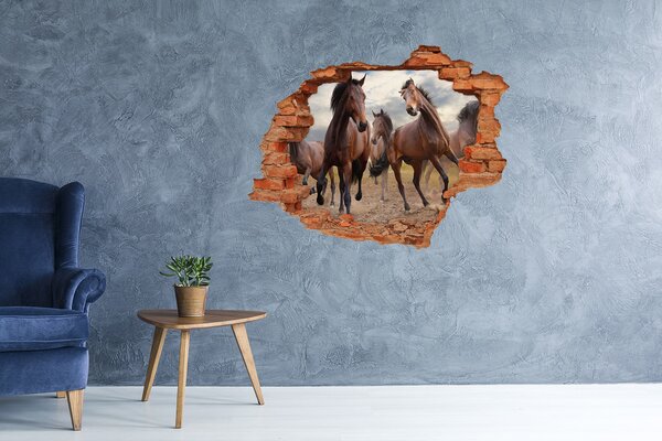 Díra 3D fototapeta na stěnu Pět koní nd-c-65000408