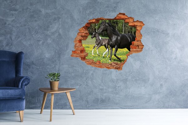 Díra 3D fototapeta Kobyla s hříbětem nd-c-64901304