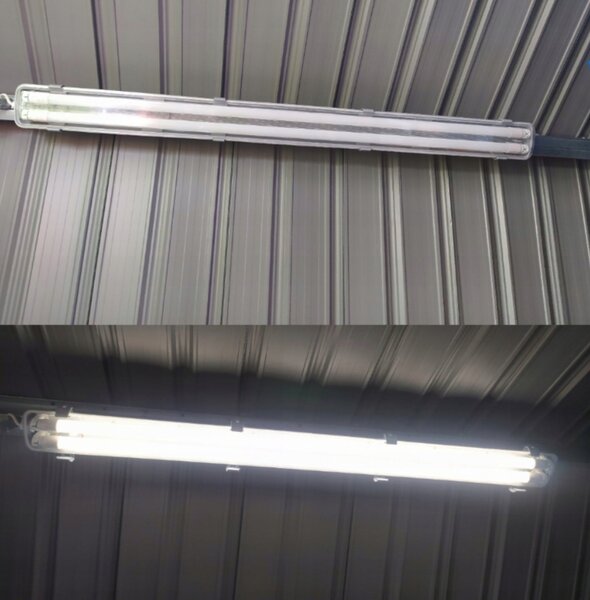 10× Hermetické svítidlo 120 cm - lampa + trubice LED 20× do garáže BERGE