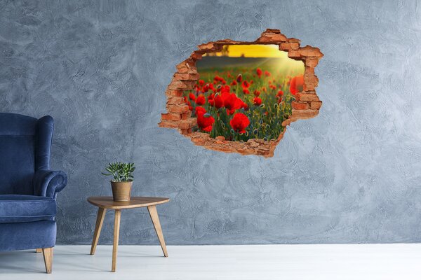 Nálepka fototapeta 3D výhled Pole máků nd-c-65460599