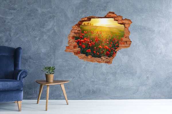 Nálepka fototapeta 3D výhled Pole máků nd-c-65609711