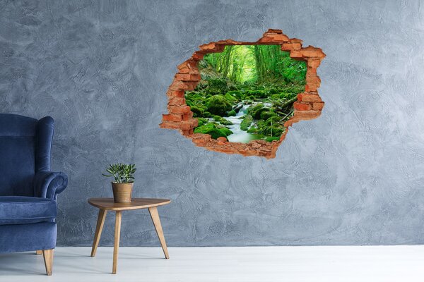 Nálepka fototapeta 3D výhled Potůček v lese nd-c-66843230
