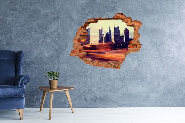 Fototapeta díra na zeď 3D Šanghaj noc nd-c-67141360