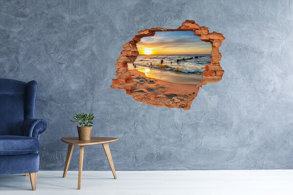 Nálepka fototapeta 3D Západ slunce pláž nd-c-67409658