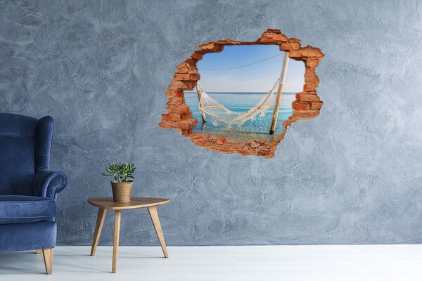 Nálepka fototapeta 3D výhled Houpací síť nad mořem nd-c-67566418