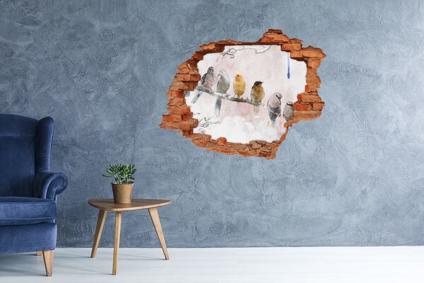 Díra 3D fototapeta nálepka Ptáci na větvi nd-c-68365798