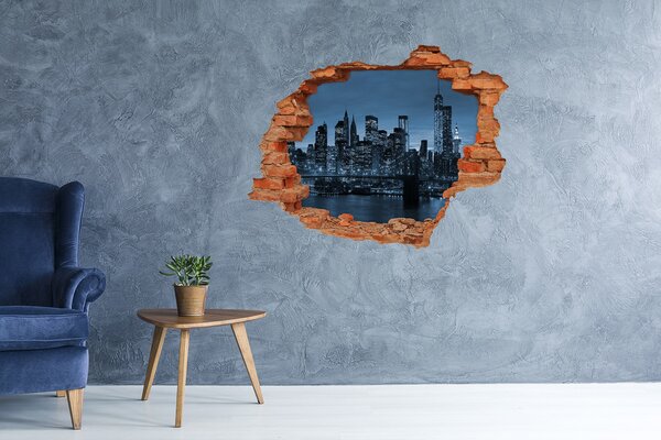 Fototapeta díra na zeď 3D New York noc nd-c-68675791